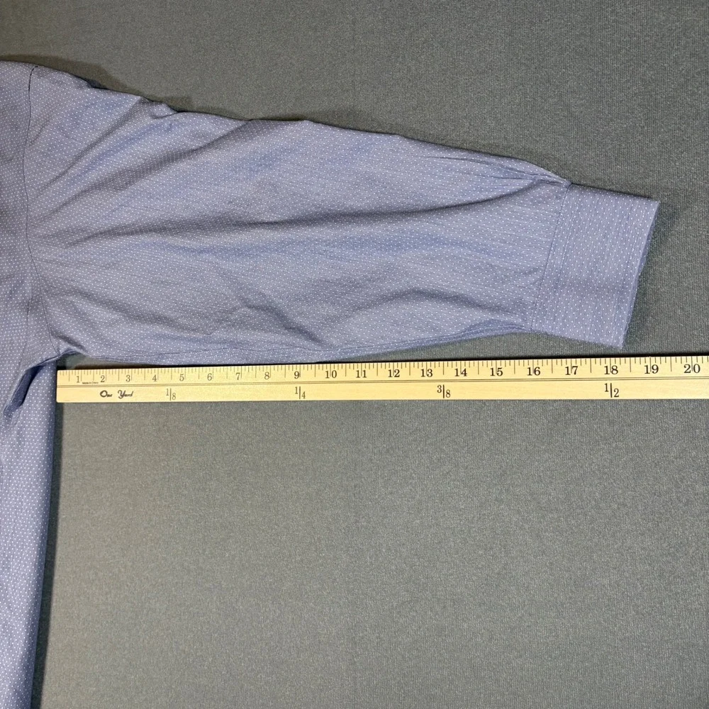 Brooks Brothers Regent Fit Button Down 17 2/3 Blue w/ White Polka Dots Button Up